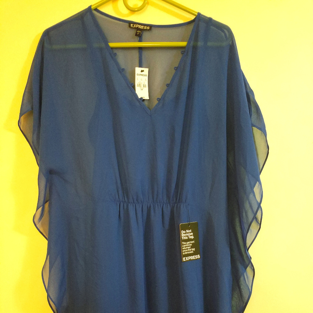 Express Blue Caftan Dress New with Tags
